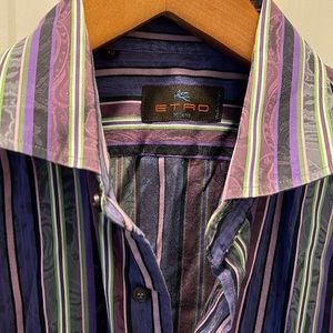 Retro striped paisley shirt long sleeve